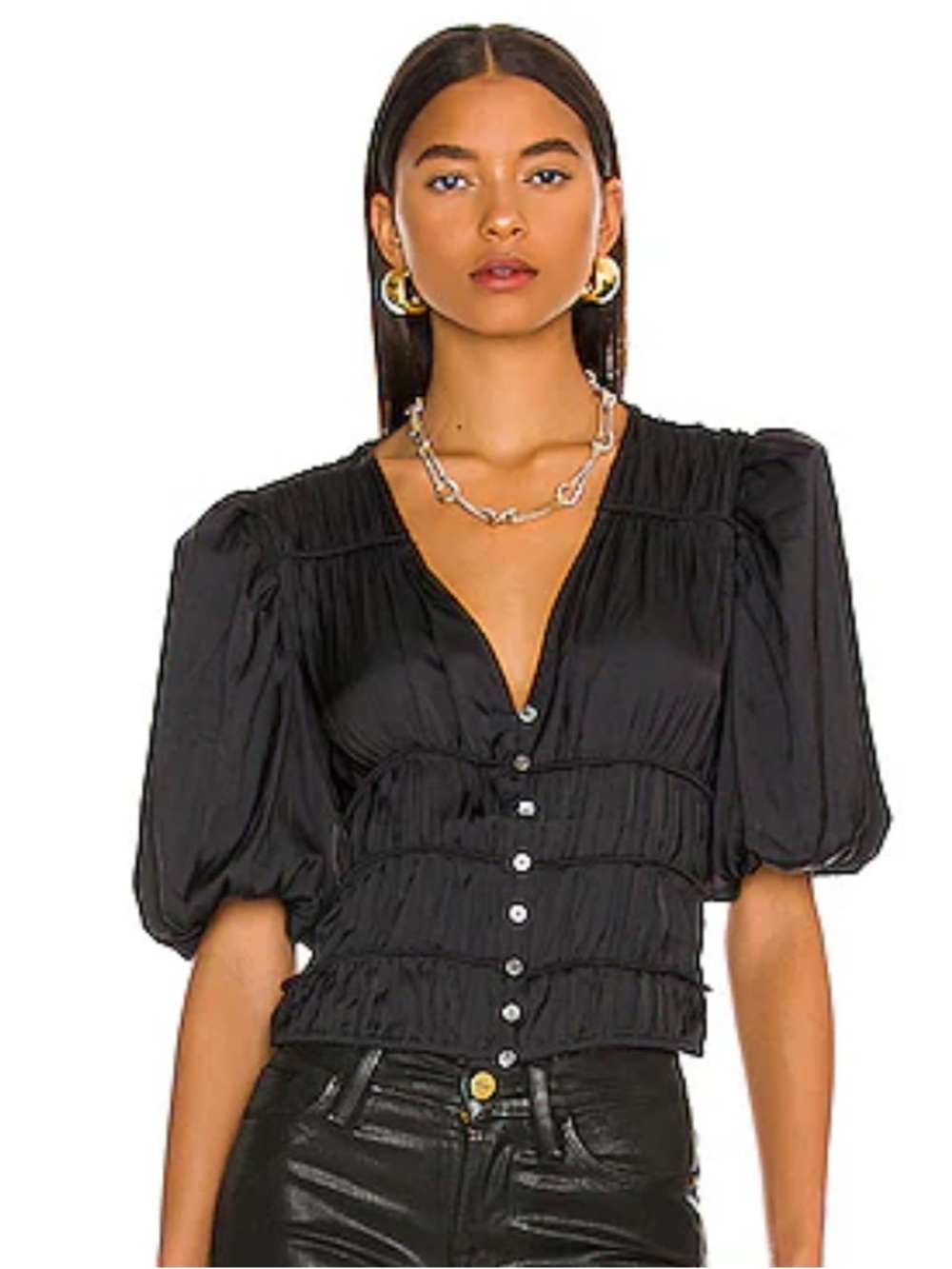 FRAME Julianne Top en Noir Womens XS